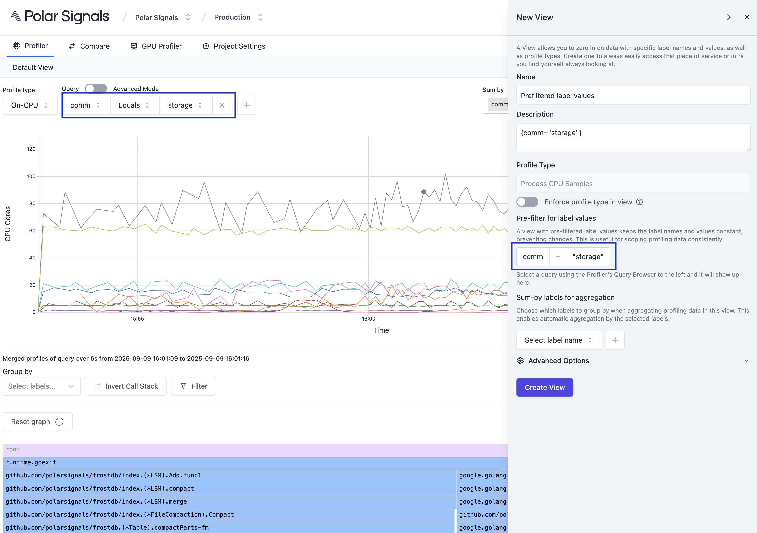 Pre-filter for label values